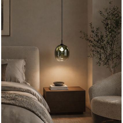 MIRROR kábeles függőlámpa 1xE27/14W/230V füstös zöld