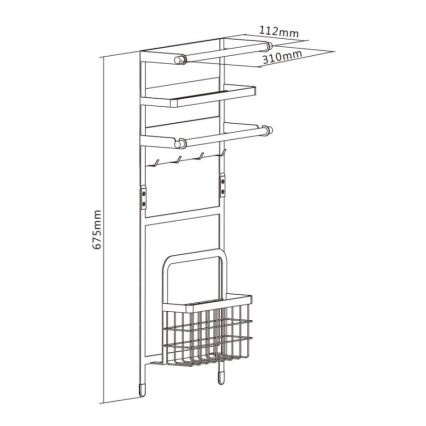 MK FLORIA MKF-21MG02W - Mágneses rendszerező 67,5x31 cm fehér