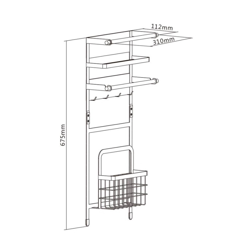 MK FLORIA MKF-21MG02W - Mágneses rendszerező 67,5x31 cm fehér