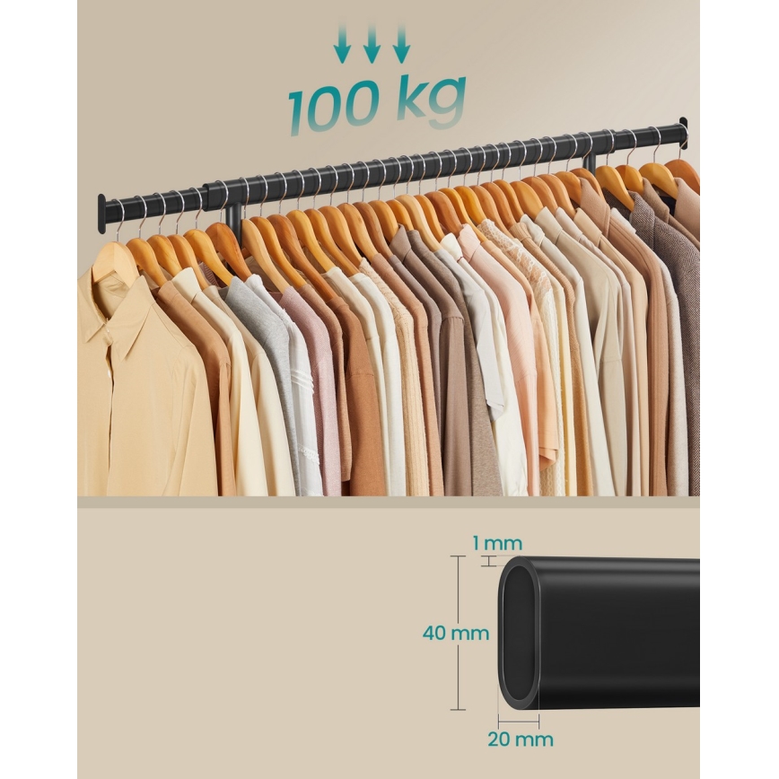 Mobil állványos ruhafogas LINEA, fekete