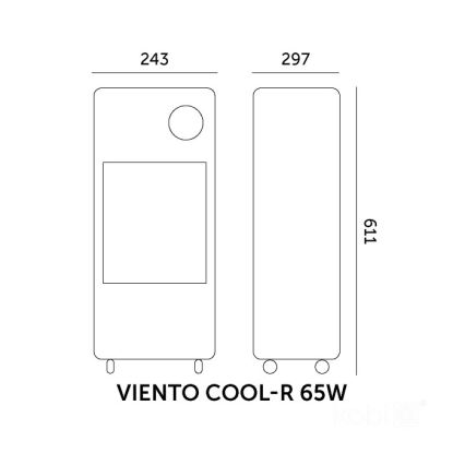 Mobil léghűtő VIENTO COOL-R 65W/230V, fekete, távirányítóval