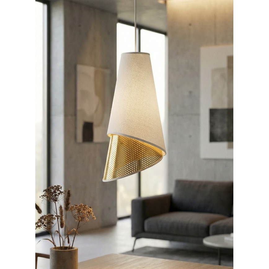 MODA kábeles csillár 1x E27/15W/230V fehér/arany