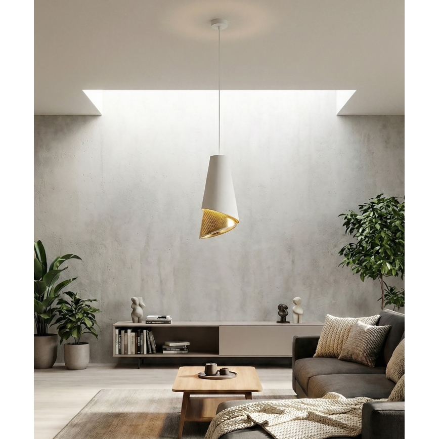 MODA kábeles csillár 1x E27/15W/230V fehér/arany