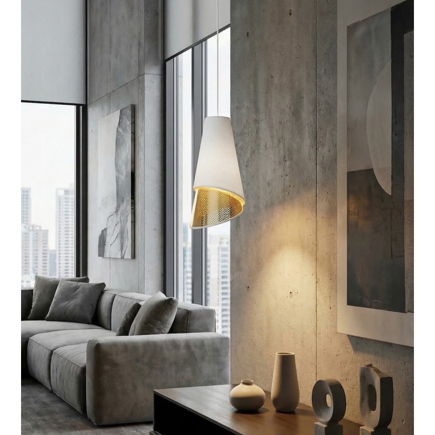 MODA kábeles csillár 1x E27/15W/230V fehér/arany
