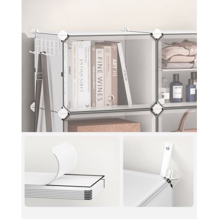 Moduláris polc rekeszekkel BOXIFY fehér