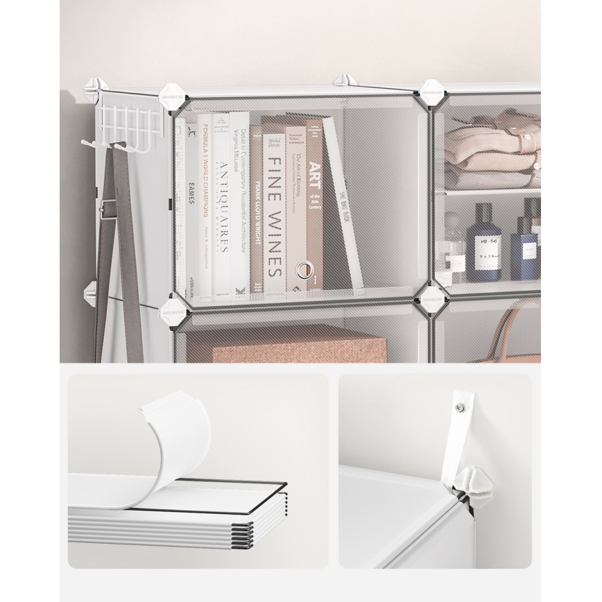 Moduláris polc rekeszekkel BOXIFY fehér