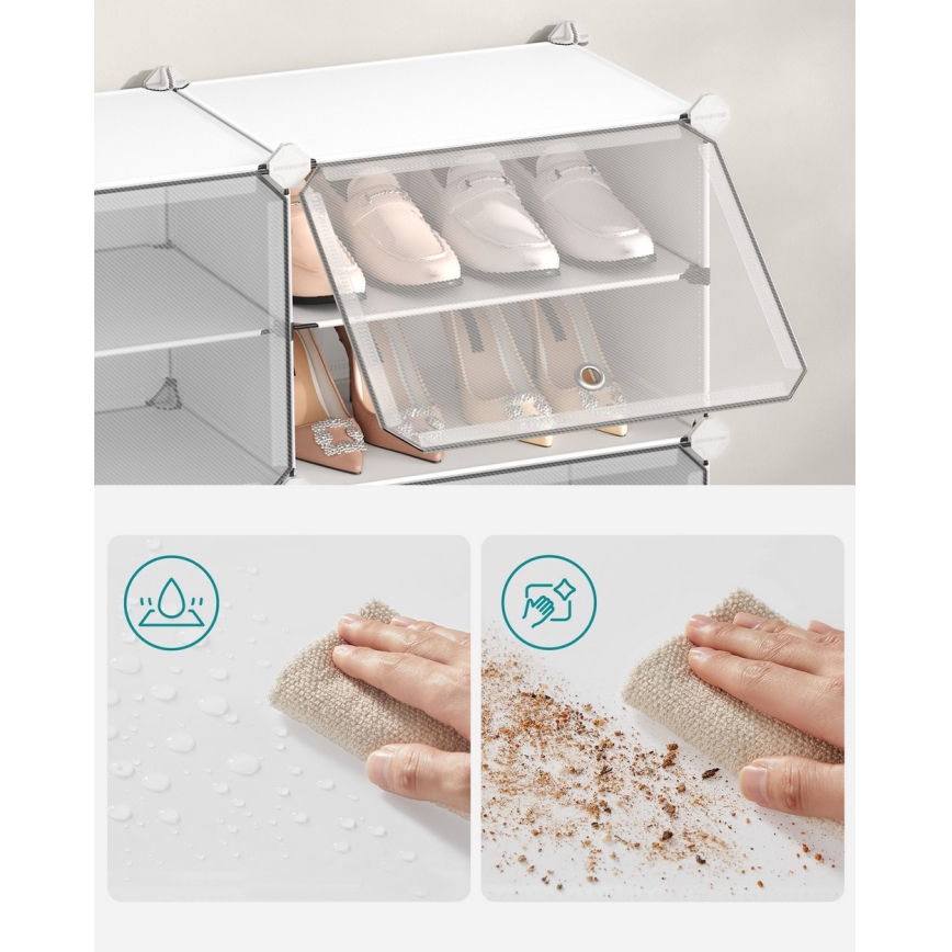 Moduláris polc rekeszekkel BOXIFY fehér