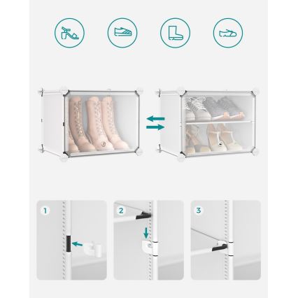 Moduláris polc rekeszekkel BOXIFY fehér