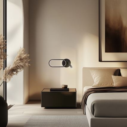 LED Fali lámpa MONET LED/13W/230V + LED/2W 3000/4000/6000K fekete