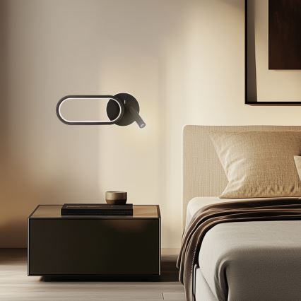 LED Fali lámpa MONET LED/13W/230V + LED/2W 3000/4000/6000K fekete