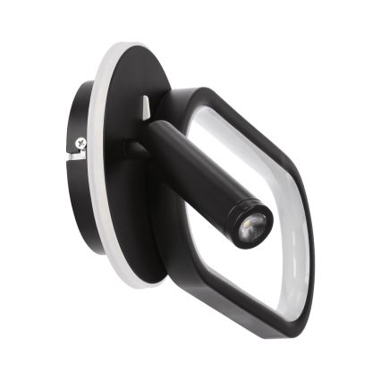 LED Fali lámpa MONET LED/13W/230V + LED/2W 3000/4000/6000K fekete