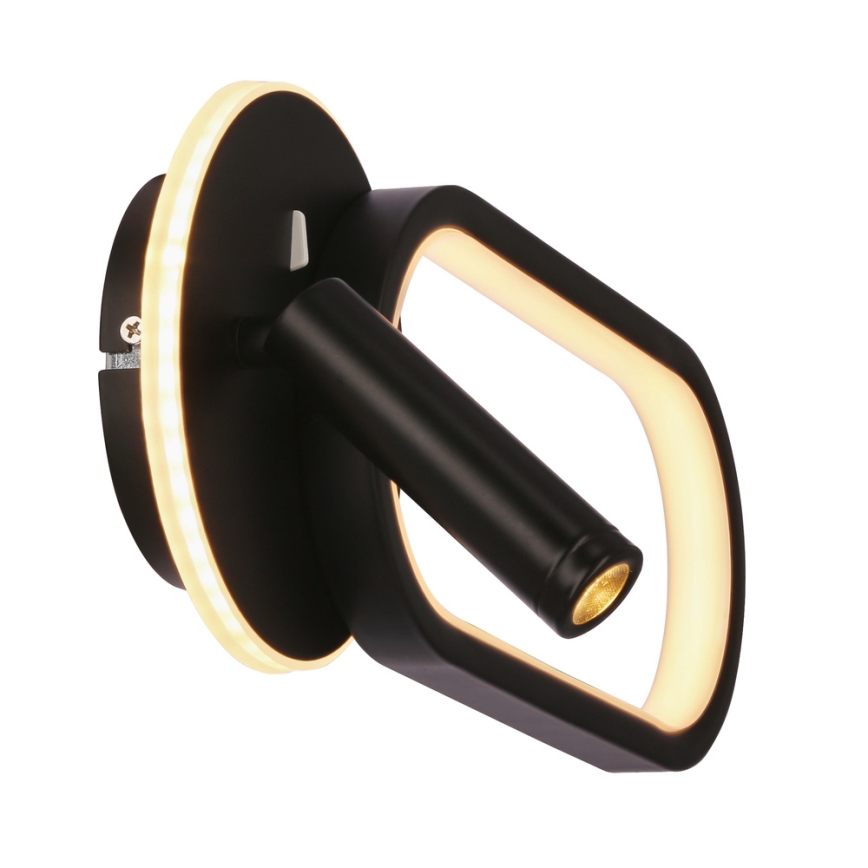 LED Fali lámpa MONET LED/13W/230V + LED/2W 3000/4000/6000K fekete