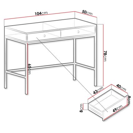 MONO konzolasztal 78x104 cm bézs/fekete