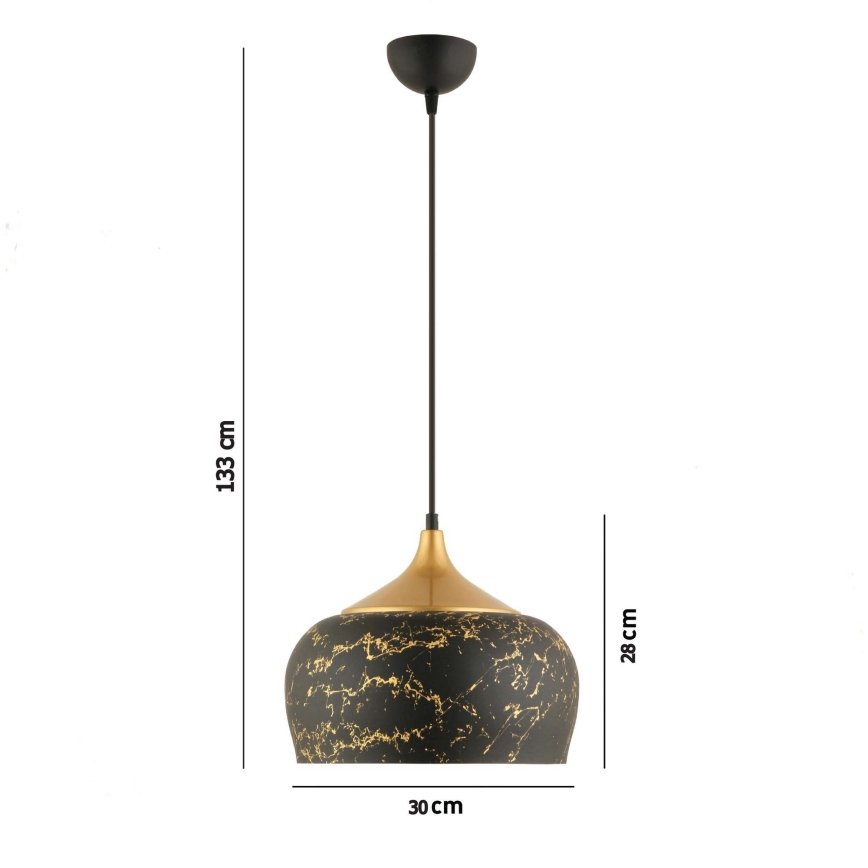 MONZA kábeles csillár 1xE27/40W/230V, Ø 30 cm, fekete/bronz