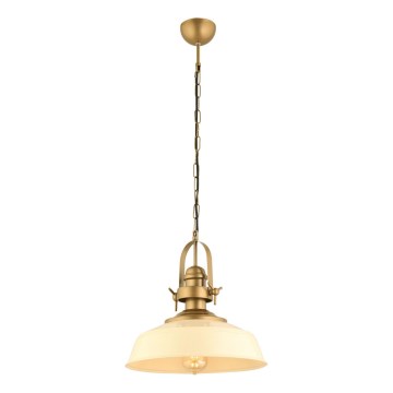 MONZA kábeles függőlámpa 1xE27/40W/230V, átm. 35 cm, krémszínű/bronzszínű