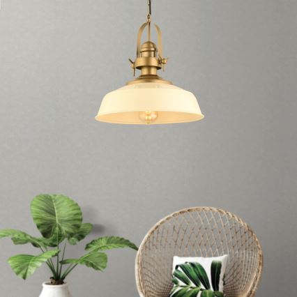 MONZA kábeles függőlámpa 1xE27/40W/230V, átm. 35 cm, krémszínű/bronzszínű