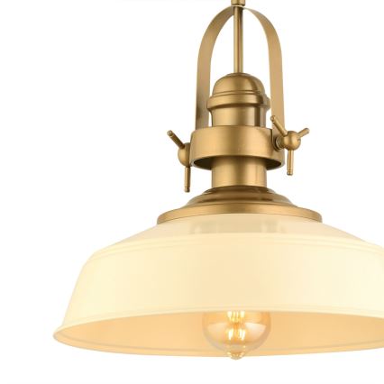 MONZA kábeles függőlámpa 1xE27/40W/230V, átm. 35 cm, krémszínű/bronzszínű