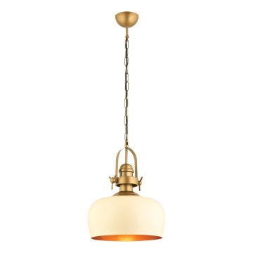 MONZA kábeles függőlámpa 1xE27/40W/230V, átmérő 30 cm, krémszínű/bronzos
