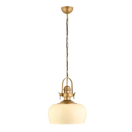 MONZA kábeles függőlámpa 1xE27/40W/230V, átmérő 30 cm, krémszínű/bronzos