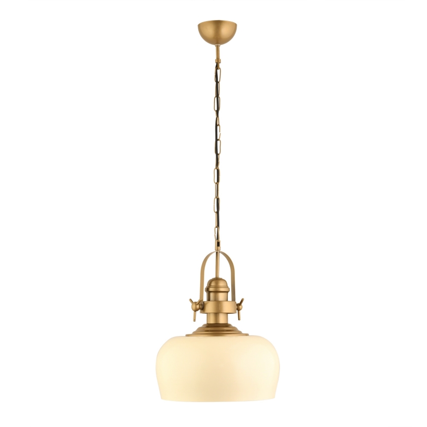 MONZA kábeles függőlámpa 1xE27/40W/230V, átmérő 30 cm, krémszínű/bronzos
