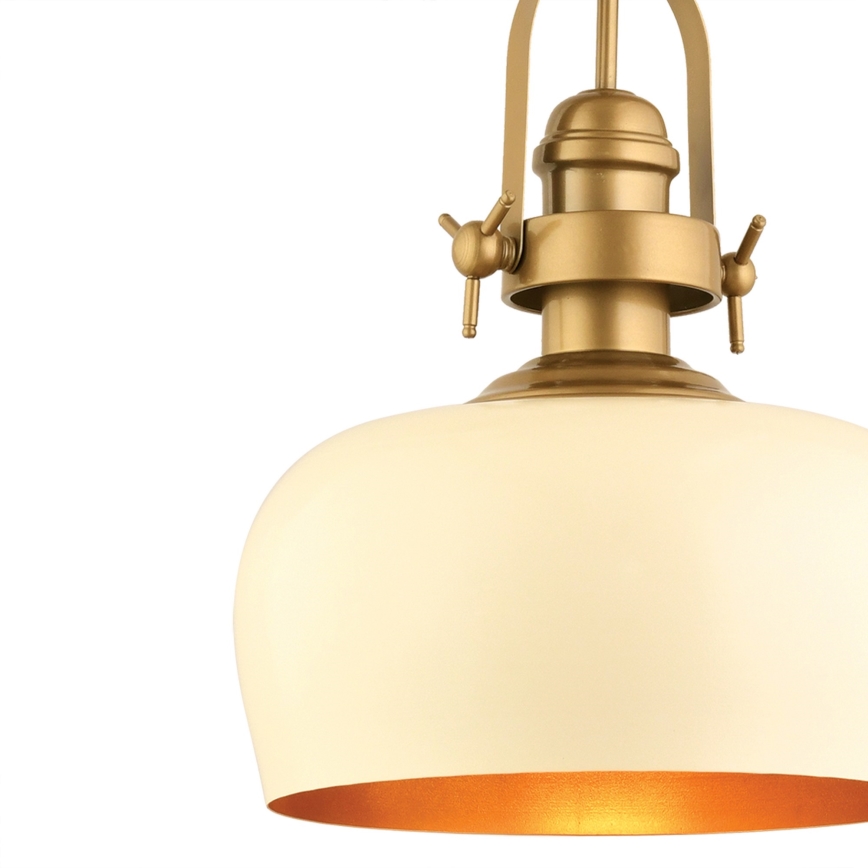 MONZA kábeles függőlámpa 1xE27/40W/230V, átmérő 30 cm, krémszínű/bronzos