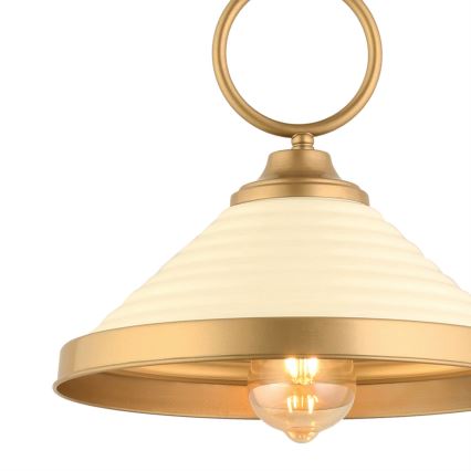 MONZA zsinóros függőlámpa 1xE27/40W/230V, átm. 30 cm, krémszínű/bronzos