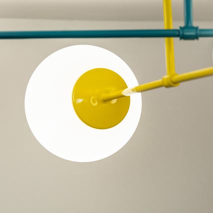 MOON felületre szerelhető csillár 4xE27/15W/230V türkiz/sárga