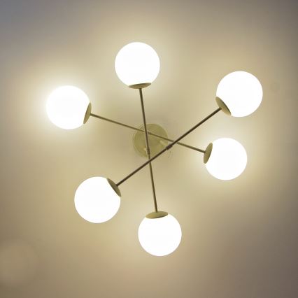MOON felületre szerelhető csillár 6xE27/15W/230V krémszínű