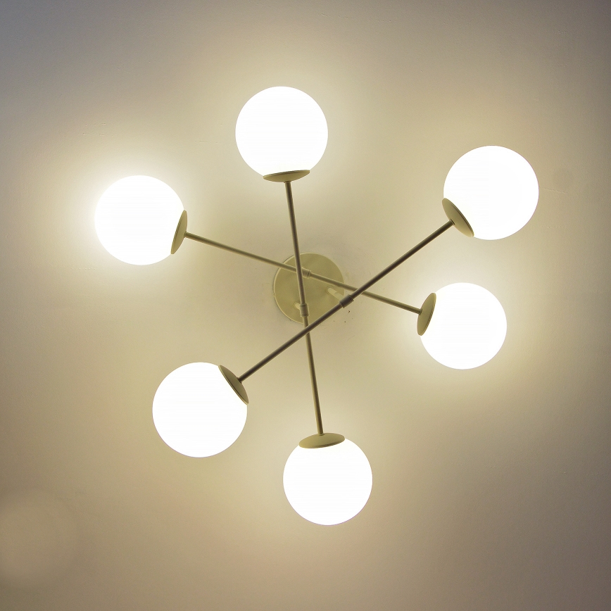 MOON felületre szerelhető csillár 6xE27/15W/230V krémszínű