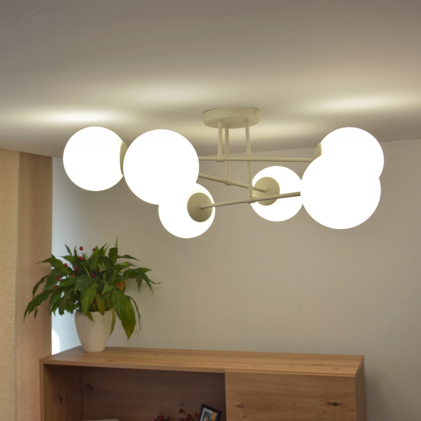 MOON felületre szerelhető csillár 6xE27/15W/230V krémszínű