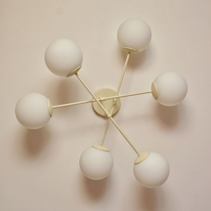 MOON felületre szerelhető csillár 6xE27/15W/230V krémszínű