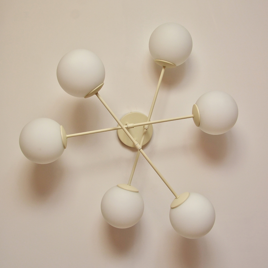 MOON felületre szerelhető csillár 6xE27/15W/230V krémszínű