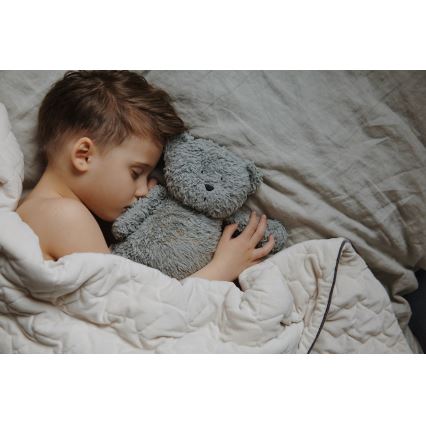 Moonie - Snuggle buddy dallammal és lámpával maci ásványi organikus szürke