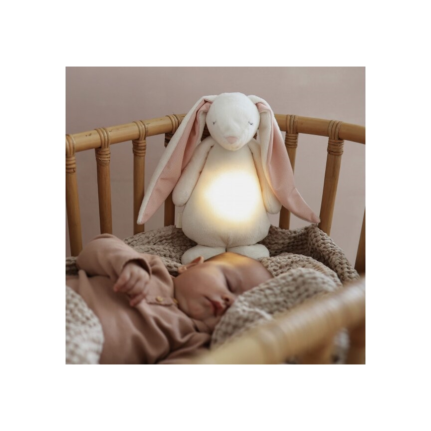 Moonie - Snuggle buddy dallammal és világítással 2.0 nyuszi powder