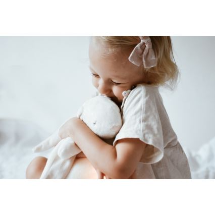 Moonie - Snuggle buddy dallammal és világítással nyuszi 2.0 organic polar