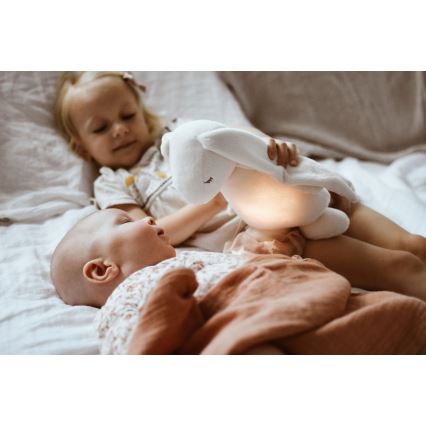 Moonie - Snuggle buddy dallammal és világítással nyuszi 2.0 organic polar