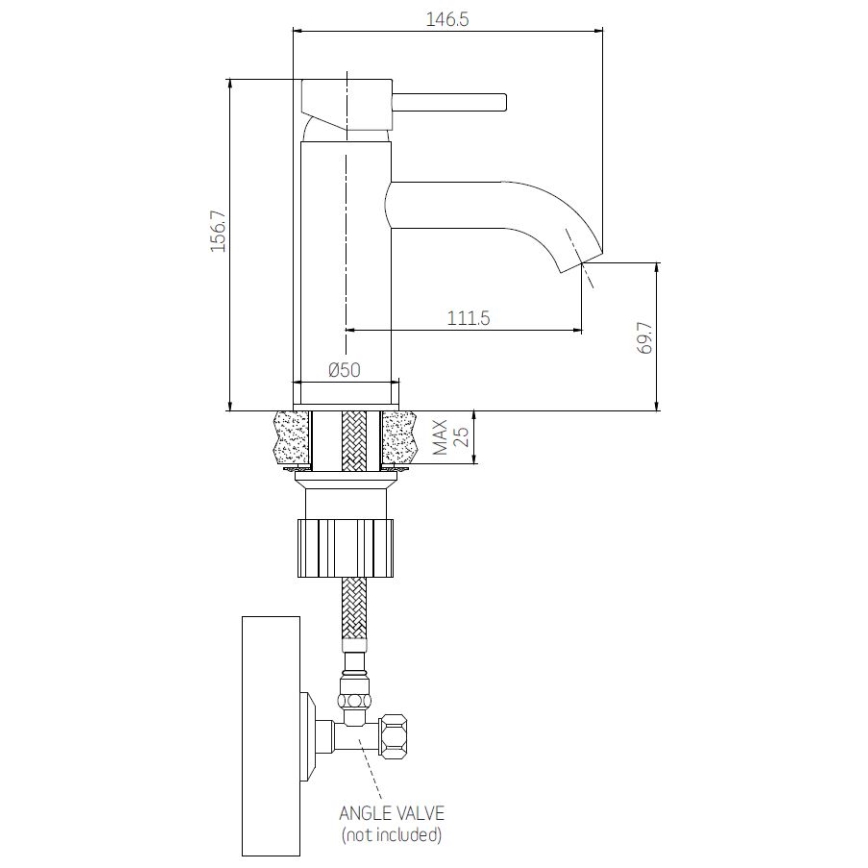 Mosdócsaptelep ANHOLT 15,6 cm fényes króm