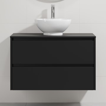 Mosdószekrény TRONDHEIM/DRAMMEN 90x57x46 cm fekete/fehér