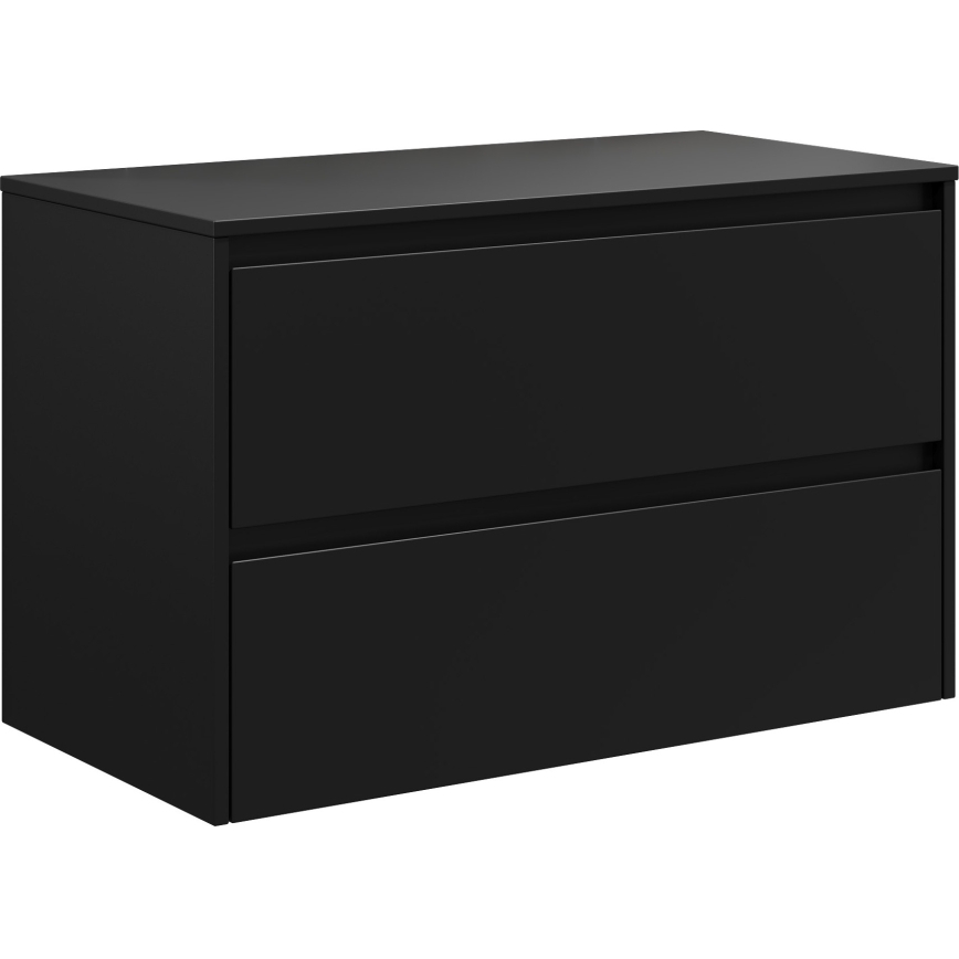 Mosdóval ellátott fürdőszobai szekrény TRONDHEIM/LJORDAL 90x57x46 cm fekete