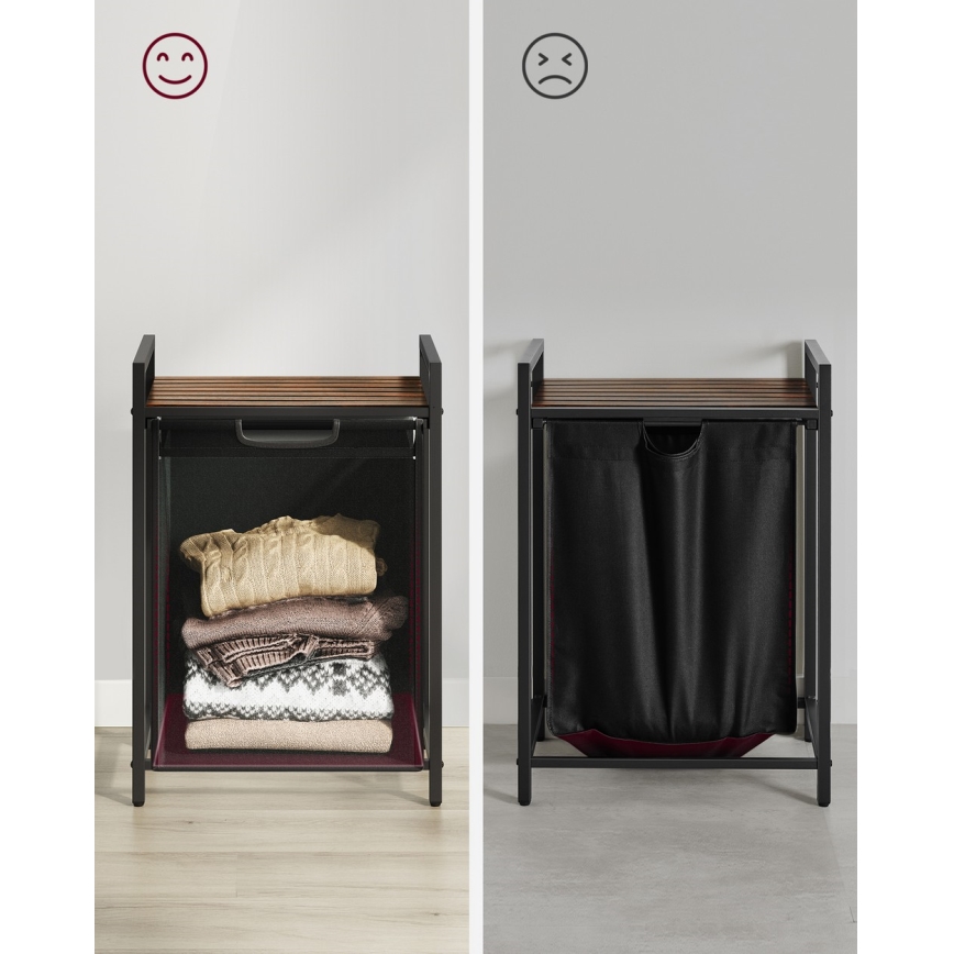 Mosókosár REX barna/fekete