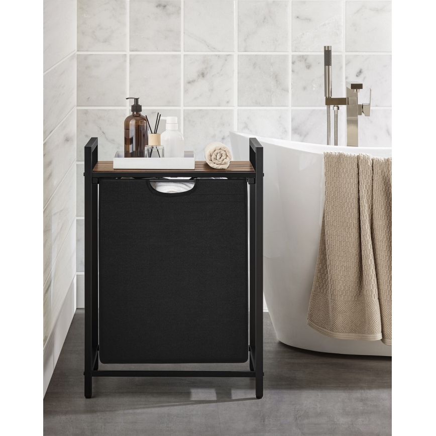 Mosókosár REX barna/fekete