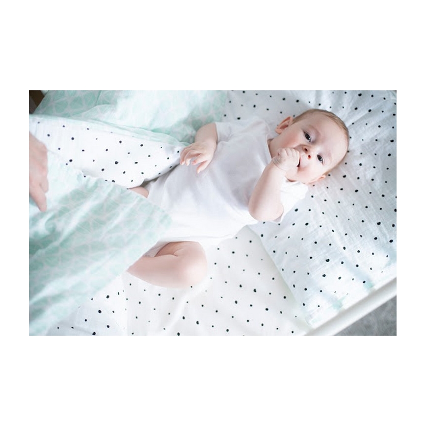MOTHERHOOD - Pamut muszlin ágyneműhuzat kiságyhoz Pro-Washed 2-részes kék