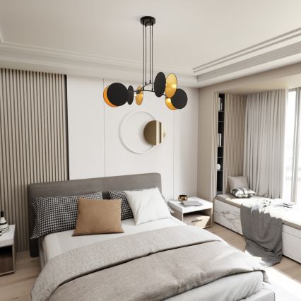 MOTIF függőlámpa kábellel 4xE27/15W/230V fekete