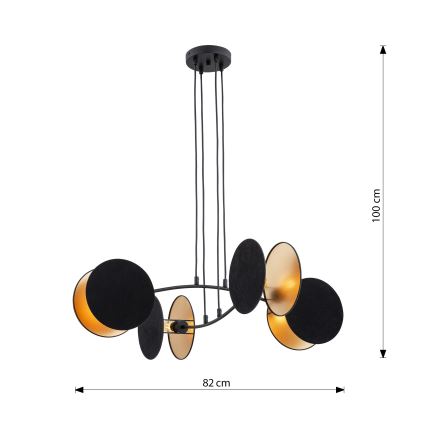 MOTIF függőlámpa kábellel 4xE27/15W/230V fekete