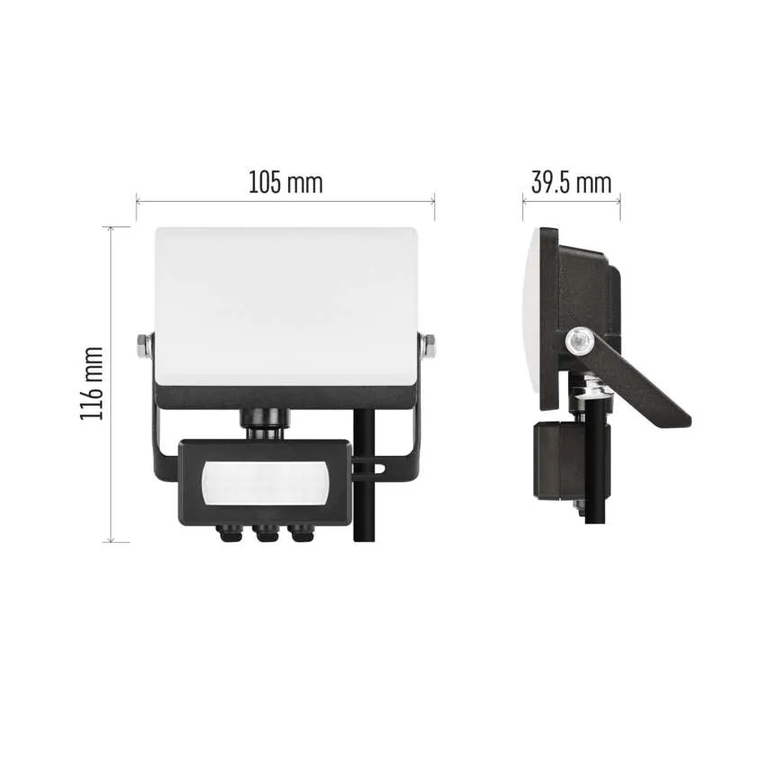 LED reflektor mozgás- és alkonyérzékelővel TAMBO EVO LED/10W/230V 4000K IP44 fekete
