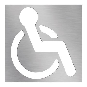 Mozgássérült ikon 12x12 cm rozsdamentes acél/ezüstszínű