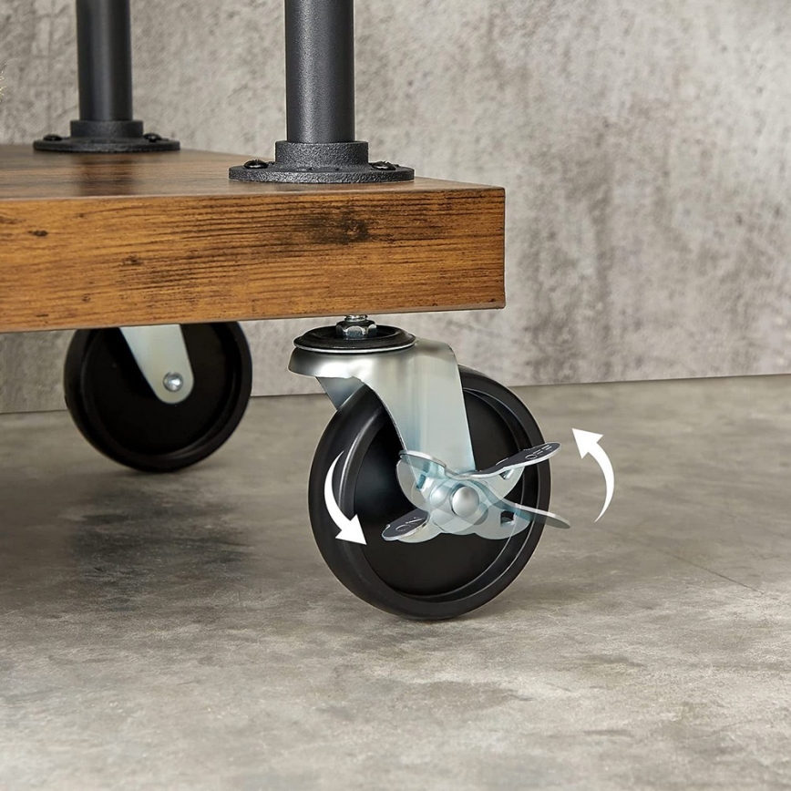 Mozgatható álló ruhafogas LINEA barna/fekete