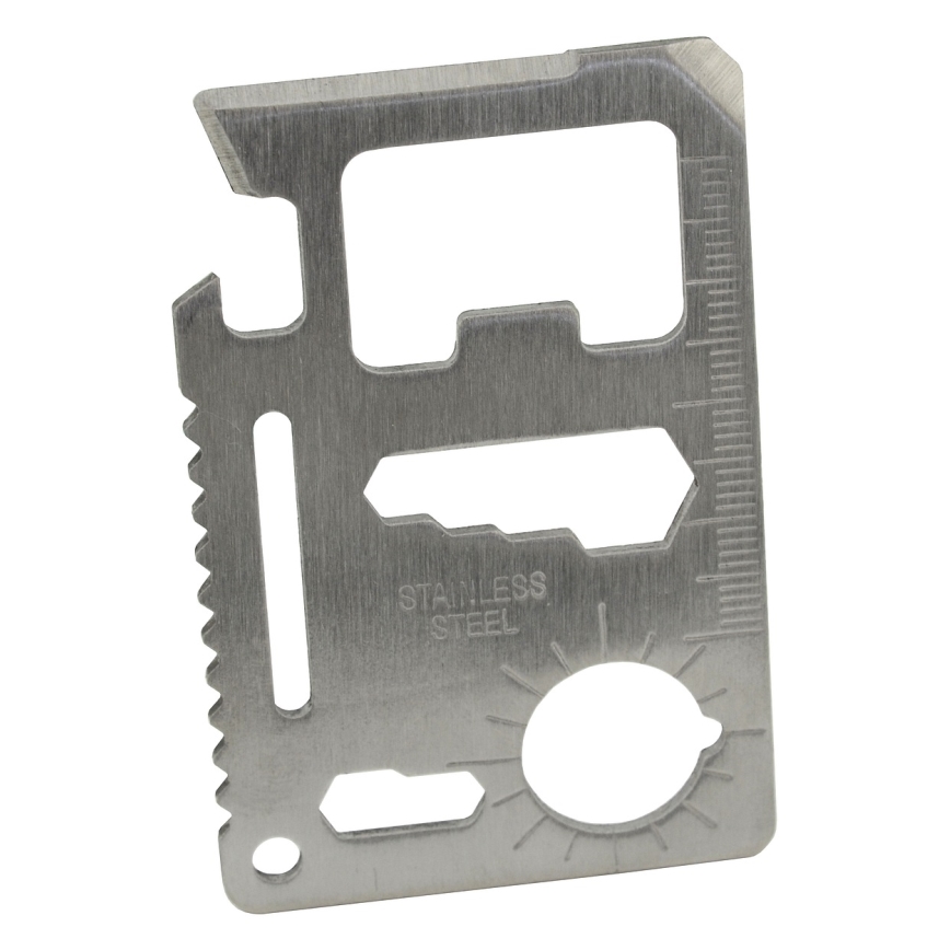 Multifunkcionális túlélőeszköz rozsdamentes acél