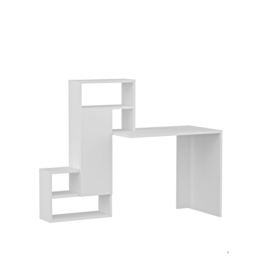 Munkaasztal polccal IRMAK 119x138,6 cm fehér