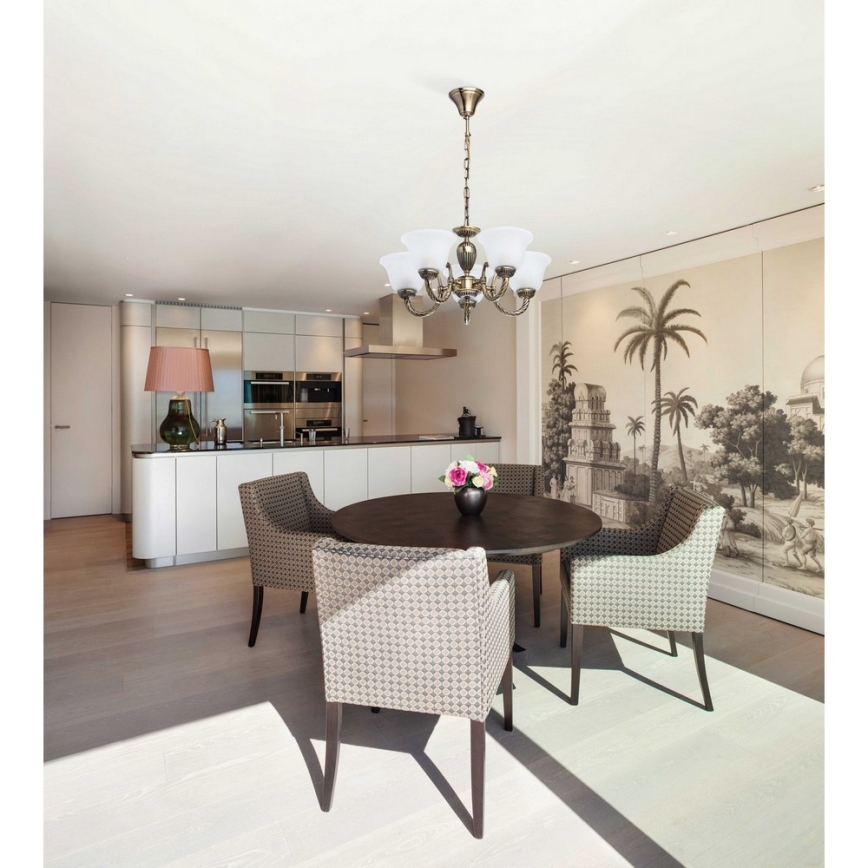 MW-LIGHT - Csillár láncon EDINBURG 5xE27/60W/230V